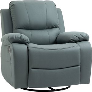 HOMCOM Relaxsessel135° neigbarer Liegesessel, drehbarer Fernsehsessel mit Fußstütze für Wohnzimmer Schlafzimmer, belastbar bis 150 kg Polyester Grün