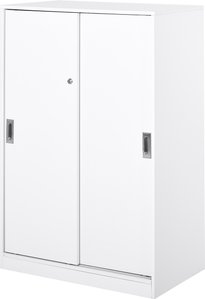 HOMCOM Aktenschrank, Büroschrank mit Türen, großer Bürocontainer mit 3 Regal und 2 Fächern, Aufbewahrungsschrank, Weiß, 80 x 40 x 120 cm