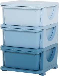 HOMCOM Schubladenschrank für Kinder  Mit Stauraum und Aufbewahrungsboxen, Blau, für 3-6 Jahre, 37x37x56,5cm  Aosom.de