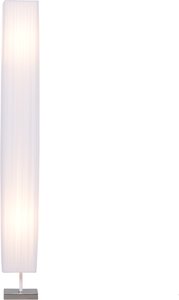 HOMCOM Stehlampe Wohnzimmer Stehleuchte Standleuchte E27, Edelstahl+Polyester, Weiß, 14x14x120cm