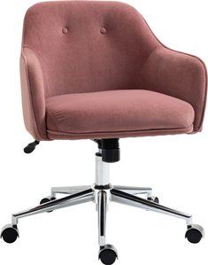 Vinsetto Bürostuhl Schreibtischstuhl Wippenfunktion höhenverstellbar ergonomisch 360°-Drehräder Samt-Touch-Polyester Nylon Rot 61 x 59 x 80,5-90,5 cm