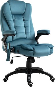 Vinsetto Gamingstuhl ergonomischer Bürostuhl Drehstuhl mit Massagefunktion höhenverstellbar Blau 67 x 74 x 107-116 cm