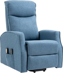 HOMCOM Sessel mit Aufstehhilfe, Massagesessel mit Fernbedienung, Relaxsessel mit Fußstütze, Fernsehsessel mit Seitentasche