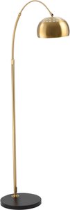 HOMCOM Bogenlampe Stehlampe Wohnzimmer mit vergoldeter Lampenschirm Stehleuchte 40W Bogenleuchte mit E27 Fassung Schirm Retro Metall Schwarz+Gold