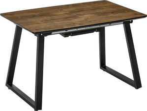 HOMCOM Esstisch mit ausziehbarer Tischplatte, 120-160 x 80 cm, Küchentisch in Holzoptik, Esszimmertisch aus Metallgestell, Beistelltisch, Braun