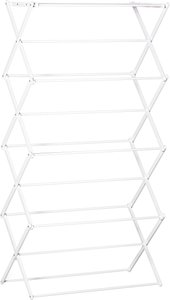 HOMCOM Wäscheständer faltbar 8-stufiger Trockengestell Turmtrockner Turmwäscheständer Trockenständer Metall Kunststoff Weiß 74 x 35 x 144 cm