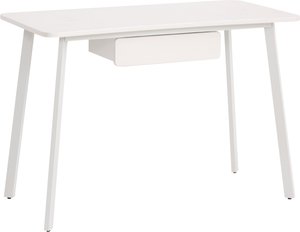 HOMCOM Schreibtisch  Eleganter Bürotisch mit Schubladen, MDF+Stahl, Weiß, 120x60x76cm  Aosom.de