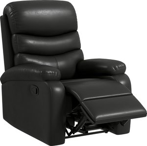 HOMCOM Relaxsessel Fernsehsessel mit Liegefunktion Liegesessel TV-Sessel mit Fußstütze, Ruhesessel bis 125 kg Belastbar, Kunstleder, Schwarz