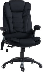 Vinsetto Bürostuhl mit Wippfunktion, Massagesessel mit Wärmefunktion, ergonomischer Chefsessel mit Massagefunktion höhenverstellbar, 120 kg Belastbar, Schwarz