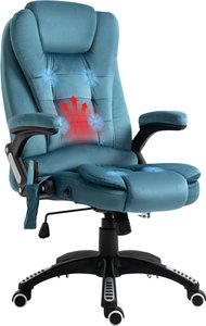 Vinsetto Bürostuhl Massagesessel mit Wärmefunktion Chefsessel mit Massagefunktion höhenverstellbarer Drehstuhl ergonomischer Gamingstuhl massage Blau 68 x 72 x 110–120 cm
