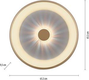 LED-Deckenleuchte Vertigo, CCT, Ø 61,5 cm, messing