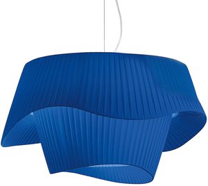 Modo Luce Cocó Textil-Hängeleuchte Ø 80 cm blau