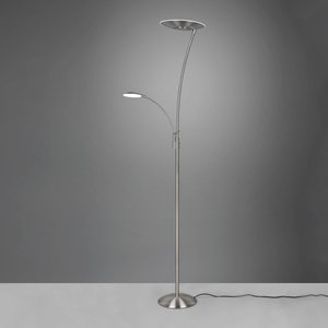 LED-Stehlampe Granby mit LED-Leselicht nickel matt