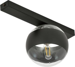 Plafonnier Linear, noir/transparent, une lampe