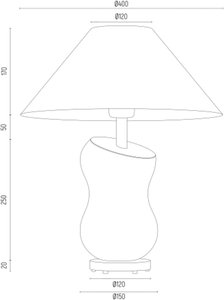 Tischlampe Veneto mit Textilschirm in Schwarz