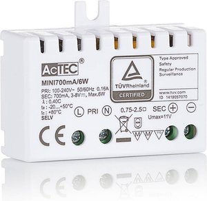 AcTEC Mini LED-Treiber CC 700mA, 6W, IP20