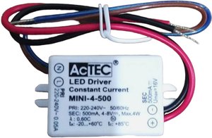 AcTEC Mini LED-Treiber CC 500mA, 4W, IP65