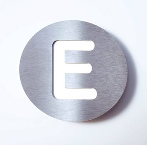 Edelstahl-Hausnummer Round - E
