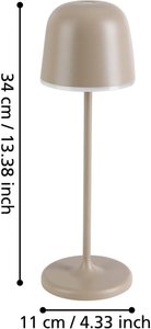 LED-Tischleuchte Mannera mit Akku, sand