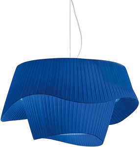 Modo Luce Cocó Textil-Hängeleuchte Ø 60 cm blau