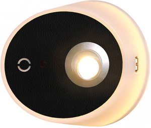 LED-Wandlampe Zoom Spot USB-Ausgang, Leder schwarz