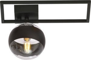 Plafonnier Imago 1D, noir/transparent, à une lampe