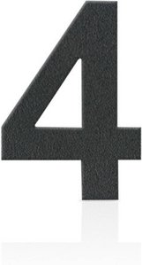 Edelstahl Hausnummern Ziffer 4, grafitgrau