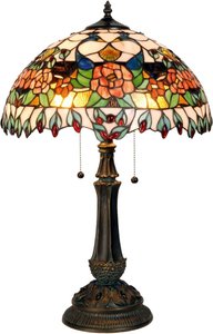 Farbenprächtige Tischleuchte Maja, Tiffany-Design