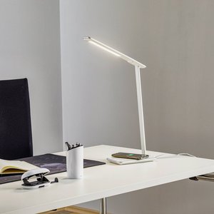 LED-Schreibtischleuchte Orbit mit Induktion silber