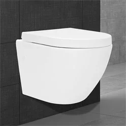 Spülrandloses Hänge-WC mit Nano Beschichtung 49x37x39 cm Weiß aus Keramik ML-Design