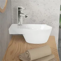 Waschbecken Ovalform ohne Überlauf 37,5x19x14 cm Weiß aus Keramik ML-Design