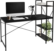 Schreibtisch mit integriertem Regal 140x60x121,5 cm Carbon ML-Design