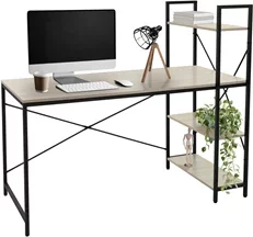 Schreibtisch mit integriertem Regal 140x60x121,5 cm Eiche ML-Design