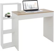 Schreibtisch mit Regal 110x72x40 cm Weiß/Sonoma-Eiche aus Holz ML-Design