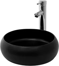 Waschbecken Ø 35x30 cm Schwarz aus Keramik ML-Design