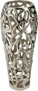 Deko-Vase ¦ silber ¦ Aluminium ¦ Maße (cm): H: 48  Ø: 20 Accessoires > Vasen - Höffner