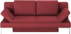 Schlafsofa mit Sitz- und Rückenfläche aus Echtleder Kenny ¦ rot ¦ Maße (cm): B: 204 H: 88 T: 91 Polstermöbel > Sofas > Einzelsofas - Höffner