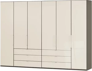 Falttüren-Panoramaschrank, 6-türig  Beda ¦ beige ¦ Maße (cm): B: 300 H: 216 T: 58 Schränke > Kleiderschränke > Drehtürenschränke - Möbel Kraft