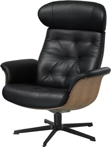 Sessel in Leder mit Knopfnaht ¦ schwarz ¦ Maße (cm): B: 80 H: 101 T: 81 Polstermöbel > Sessel > Drehsessel - Möbel Kraft
