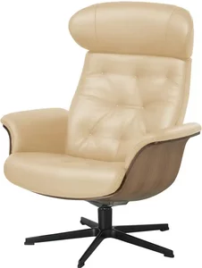 Sessel in Leder mit Knopfnaht ¦ creme ¦ Maße (cm): B: 80 H: 101 T: 81 Polstermöbel > Sessel > Drehsessel - Möbel Kraft