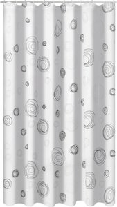 Duschvorhang weiß grau Kunststoff B/L: ca. 180x200 cm