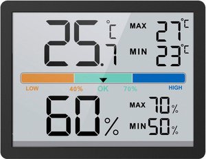 Mebus Thermometer schwarz B/H/L: ca. 8,6x1,3x6,7 cm