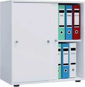 Büroschrank Lona L mit Schiebetüren weiß B/H/T: ca. 70x74x37 cm