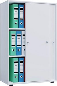 Büroschrank Lona XL mit Schiebetüren weiß B/H/T: ca. 70x110x37 cm