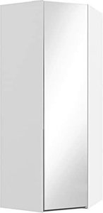 Eckkleiderschrank Mailand C, Weiß mit Spiegeltür