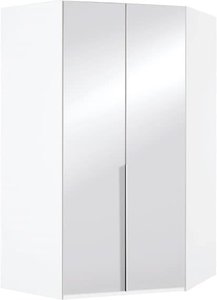 Begehbarer Eckschrank Mailand D weiß/ Spiegeltüren