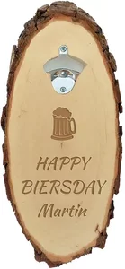 Flaschenöffner mit Gravur "Happy Biersday" + Name