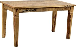 SIT Möbel RUSTIC Tisch 140x70 cm lackiertes Mangoholz mit starken Gebrauchsspuren Natur Antik