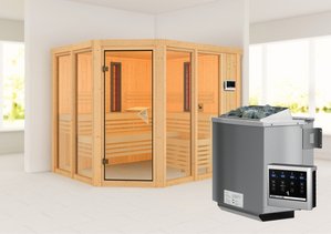 Sauna  Infrarotkabine AVA 231 x 196 m 9.0 kW BioKombiofen inkl. Steuergerät ohne Dachkranz