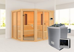 Sauna  Infrarotkabine AVA 231 x 196 m 9.0 kW Ofen inkl. Steuergerät ohne Dachkranz